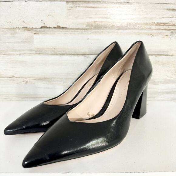 Zara Women Black Patten Leather Pump Business Women Heels Size 39/8.5 - Picture 1 of 7